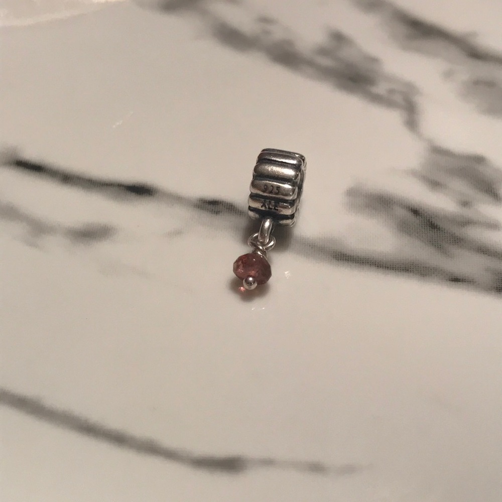 Authentic Pandora Charm - Sterling/Pink Bead